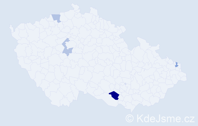 Příjmení: 'Bauckmannová', počet výskytů 5 v celé ČR