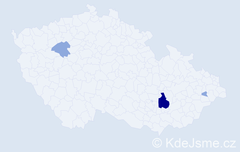 Příjmení: 'Vošček', počet výskytů 11 v celé ČR