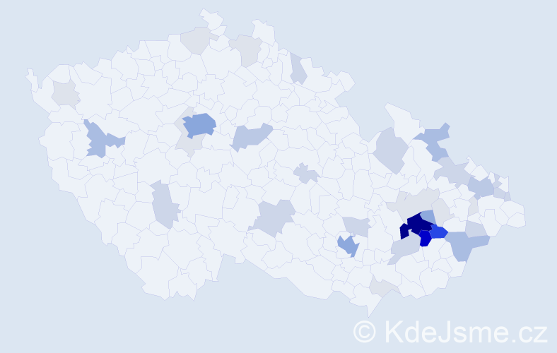 Příjmení: 'Mikeška', počet výskytů 137 v celé ČR