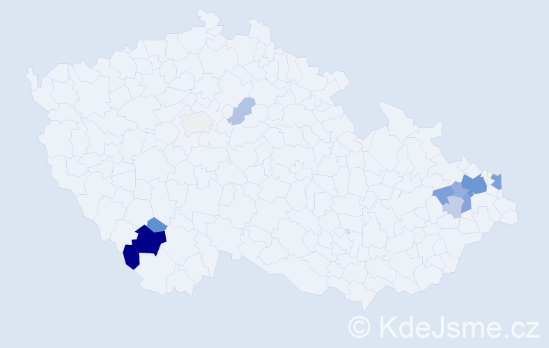Příjmení: 'Kalický', počet výskytů 34 v celé ČR