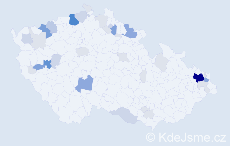 Příjmení: 'Geci', počet výskytů 118 v celé ČR
