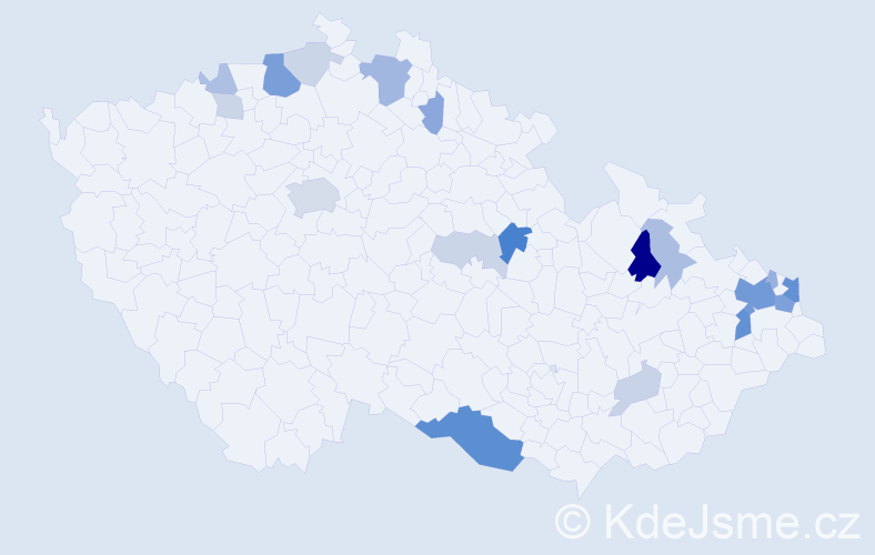 Příjmení: 'Štula', počet výskytů 59 v celé ČR