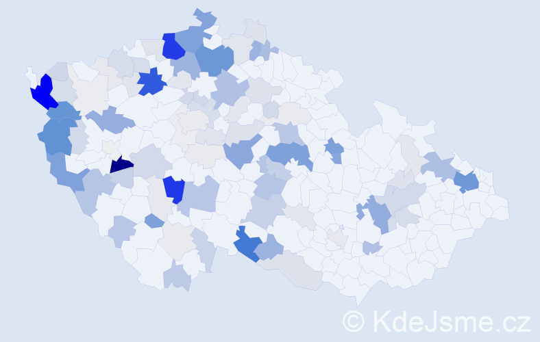 Příjmení: 'Kaleja', počet výskytů 552 v celé ČR