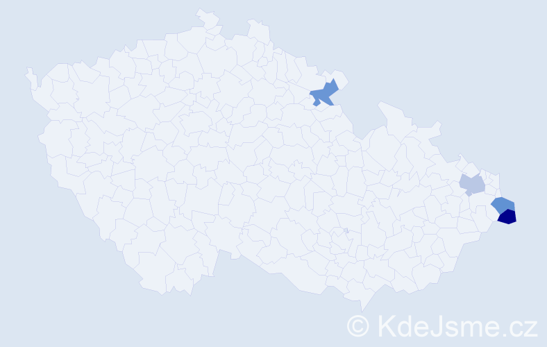 Příjmení: 'Łabaj', počet výskytů 4 v celé ČR