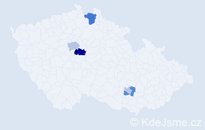 Příjmení: 'Krešlová', počet výskytů 9 v celé ČR