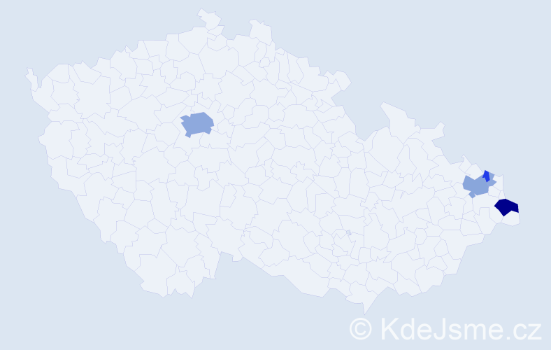 Příjmení: 'Klepaczová', počet výskytů 19 v celé ČR