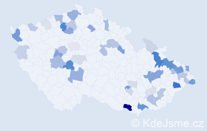 Příjmení: 'Staňo', počet výskytů 144 v celé ČR