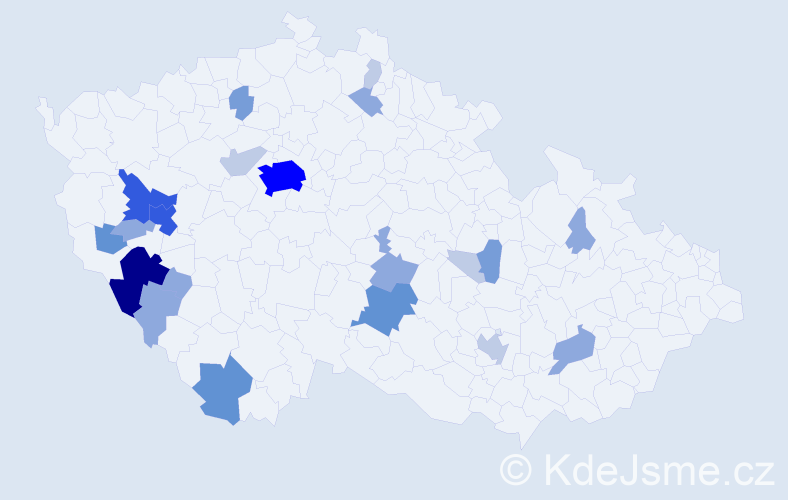 Příjmení: 'Pavezová', počet výskytů 66 v celé ČR