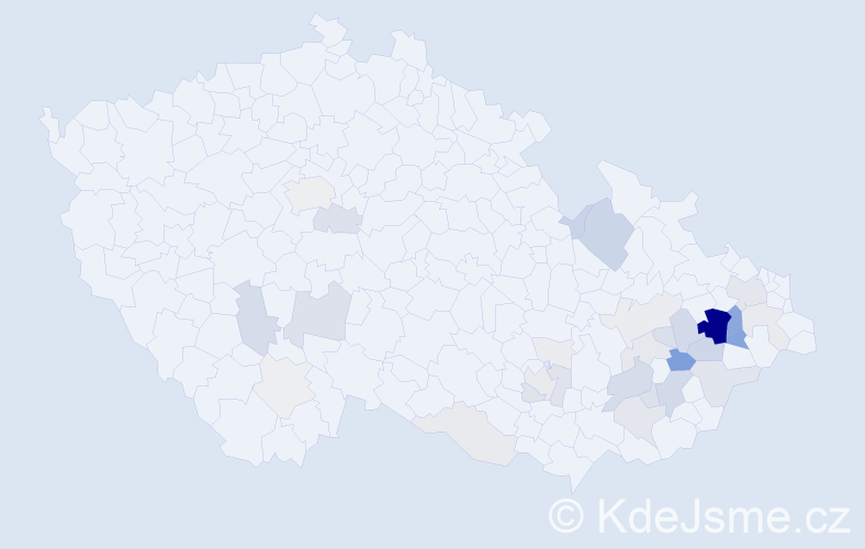 Příjmení: 'Rýc', počet výskytů 169 v celé ČR