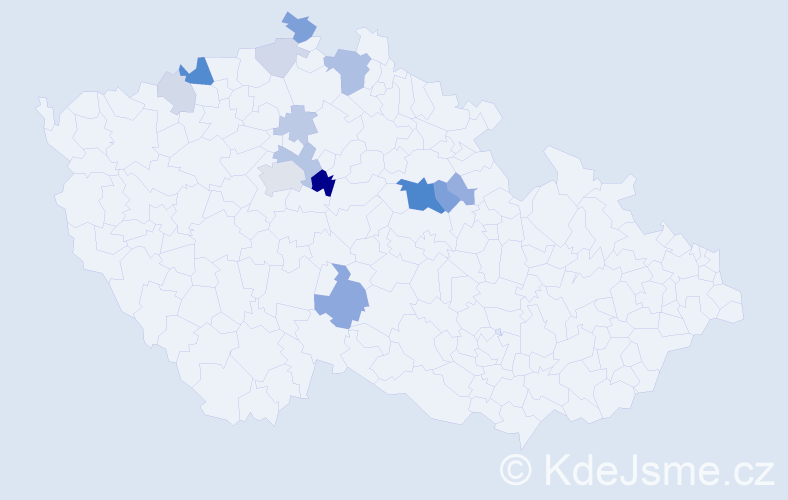Příjmení: 'Práchenská', počet výskytů 37 v celé ČR