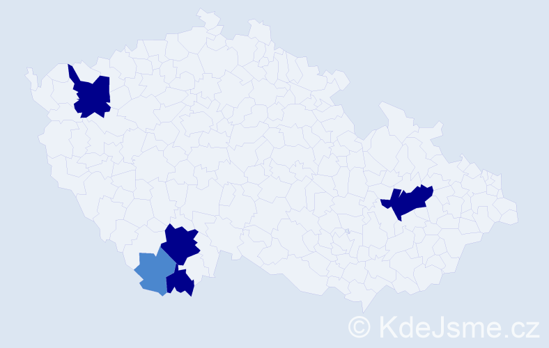 Příjmení: 'Geber', počet výskytů 13 v celé ČR
