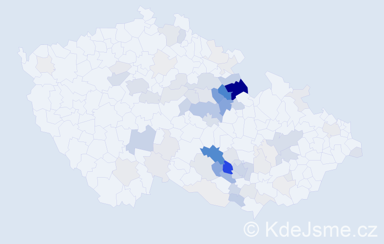 Příjmení: 'Klapalová', počet výskytů 239 v celé ČR