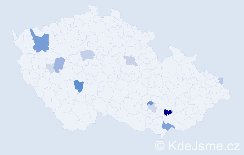Příjmení: 'Bakičová', počet výskytů 23 v celé ČR