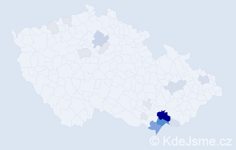 Příjmení: 'Gasnárková', počet výskytů 82 v celé ČR