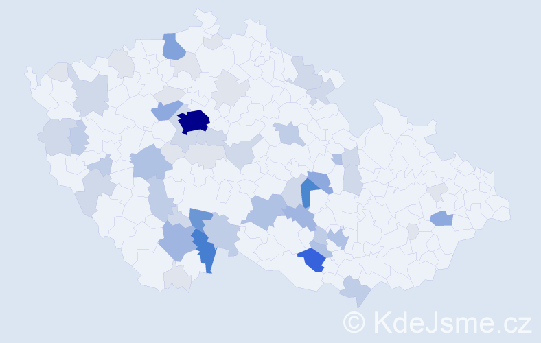 Příjmení: 'Kocanda', počet výskytů 203 v celé ČR