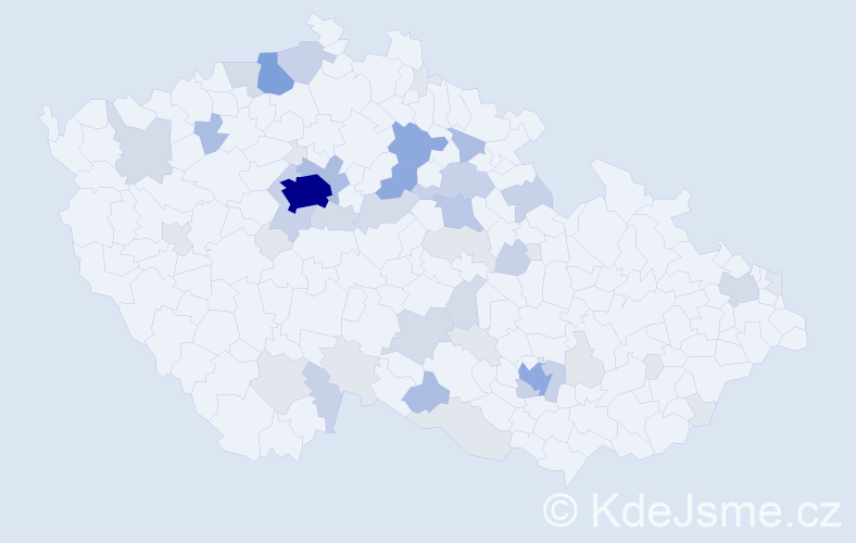 Příjmení: 'Vonka', počet výskytů 140 v celé ČR