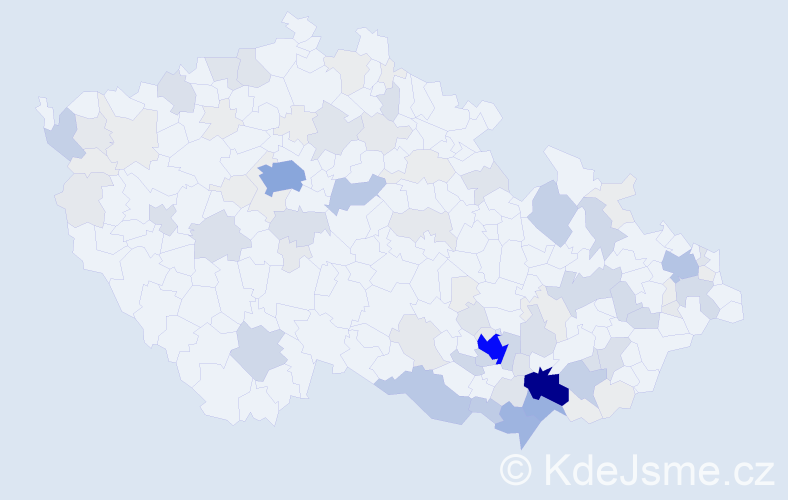 Příjmení: 'Strmisková', počet výskytů 407 v celé ČR
