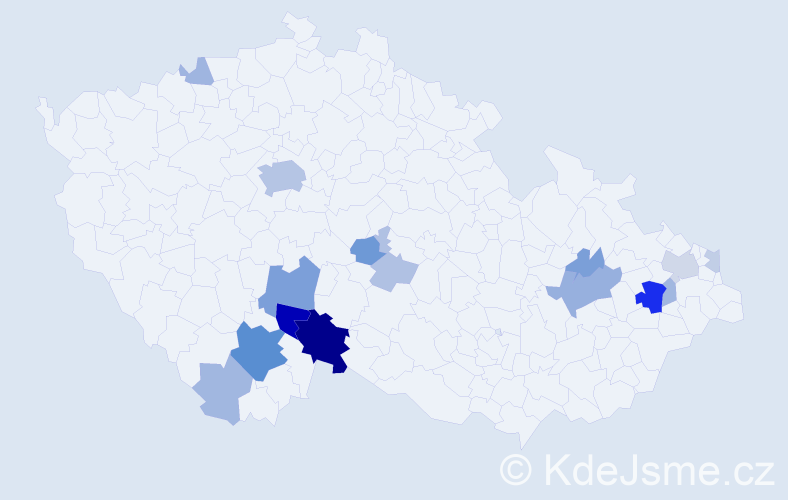 Příjmení: 'Vosolová', počet výskytů 49 v celé ČR