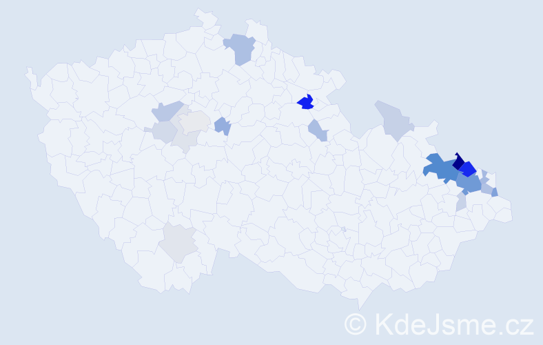 Příjmení: 'Klemensová', počet výskytů 72 v celé ČR