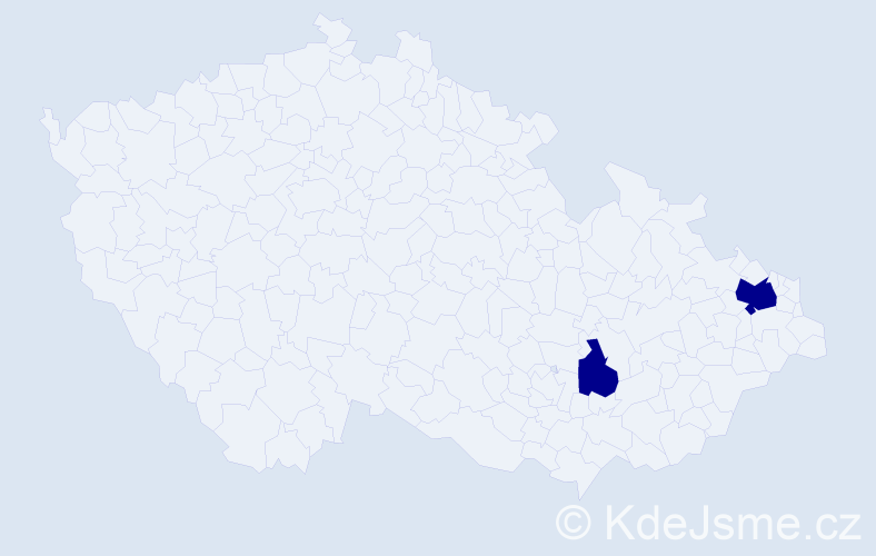 Příjmení: 'Tangelová', počet výskytů 2 v celé ČR