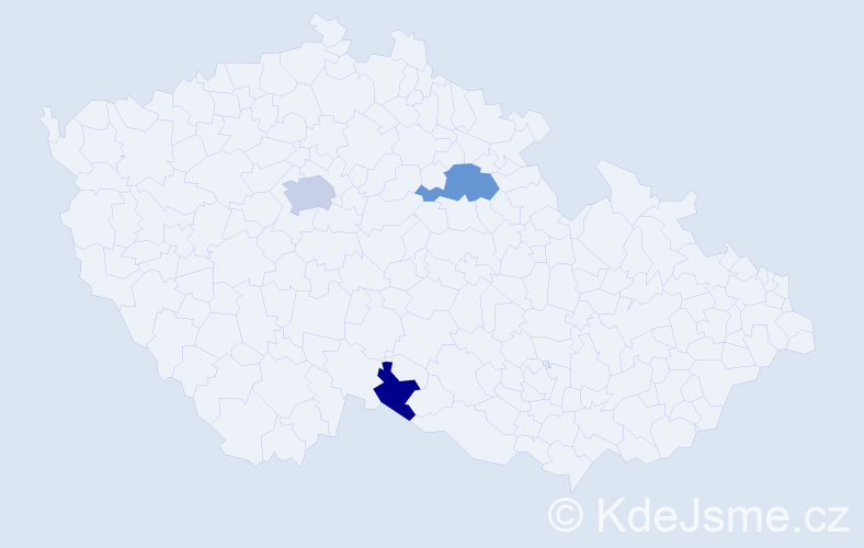Příjmení: 'Rejchl', počet výskytů 6 v celé ČR