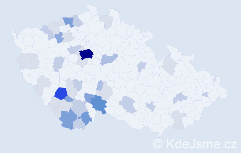 Příjmení: 'Kopencová', počet výskytů 124 v celé ČR