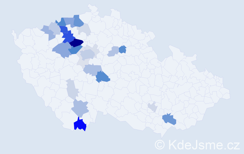 Příjmení: 'Vykouk', počet výskytů 112 v celé ČR