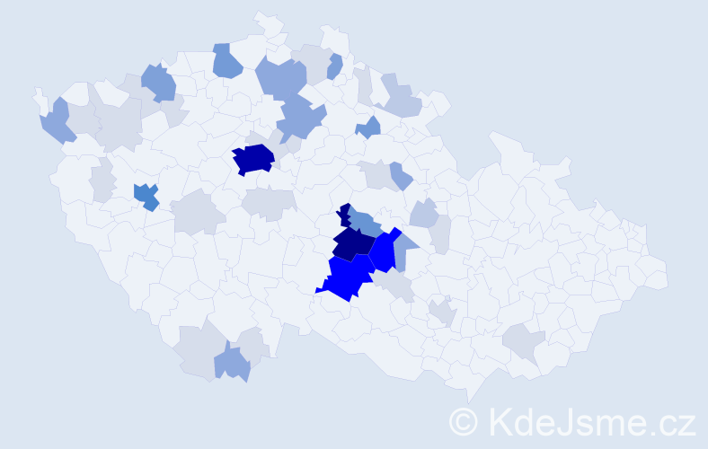 Příjmení: 'Tonarová', počet výskytů 146 v celé ČR