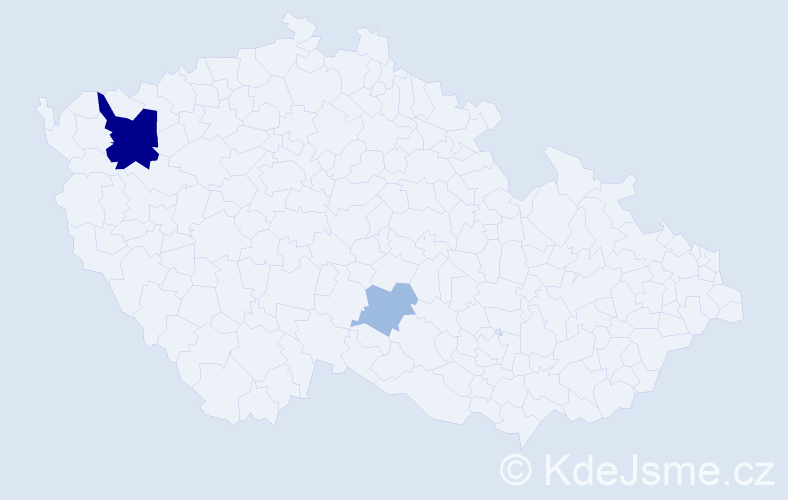 Příjmení: 'Kopšová', počet výskytů 5 v celé ČR