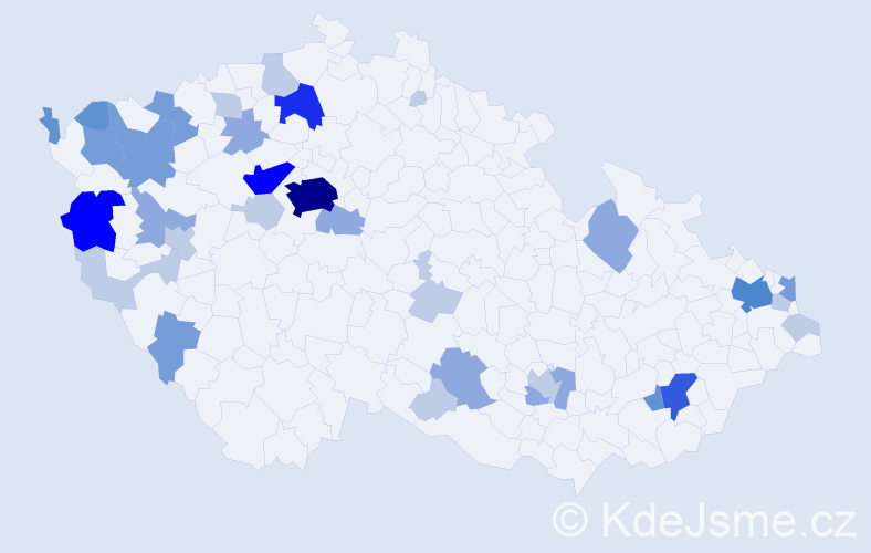 Příjmení: 'Donovalová', počet výskytů 95 v celé ČR