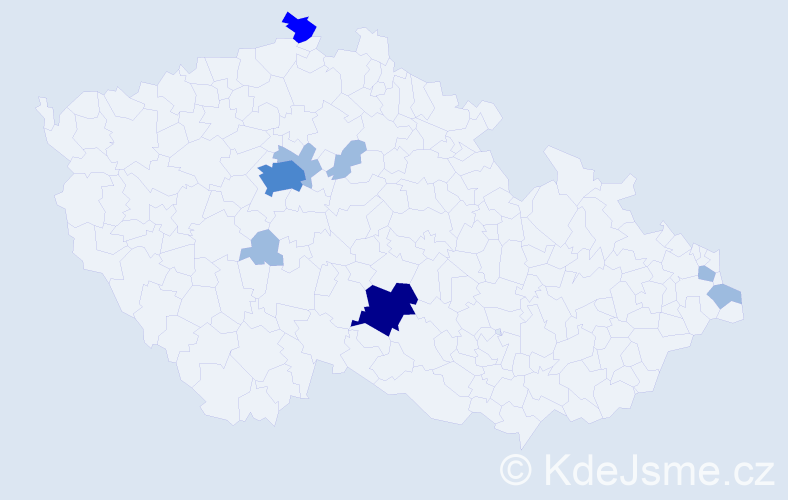 Příjmení: 'Sunegová', počet výskytů 14 v celé ČR