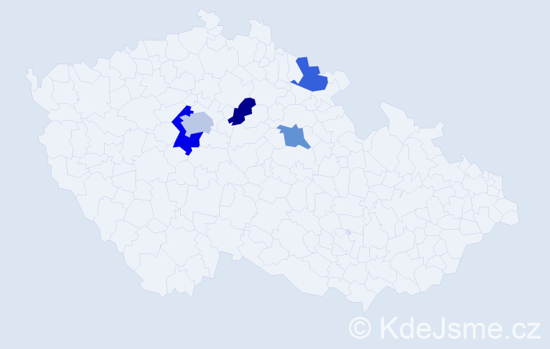Příjmení: 'Vetechová', počet výskytů 7 v celé ČR