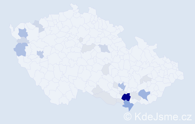Příjmení: 'Hicl', počet výskytů 72 v celé ČR
