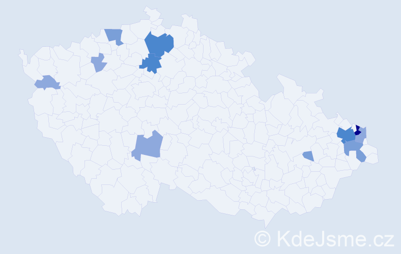 Příjmení: 'Hvolková', počet výskytů 27 v celé ČR