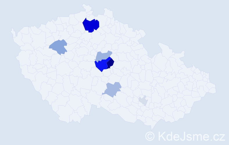 Příjmení: 'Kredl', počet výskytů 14 v celé ČR