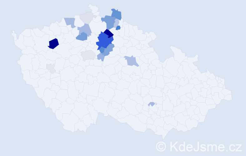 Příjmení: 'Kerda', počet výskytů 72 v celé ČR