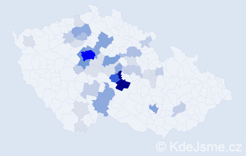 Příjmení: 'Kotěrová', počet výskytů 134 v celé ČR