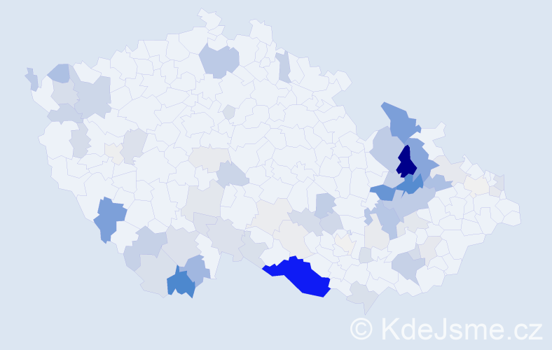 Příjmení: 'Zifčák', počet výskytů 255 v celé ČR