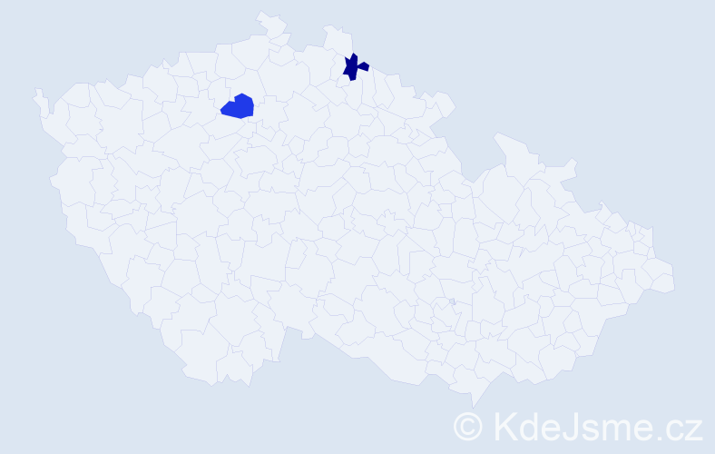 Příjmení: 'Piječková', počet výskytů 2 v celé ČR