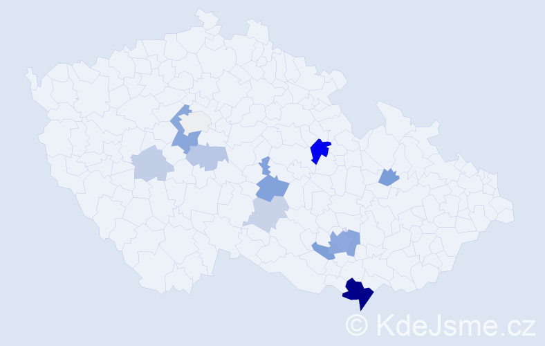 Příjmení: 'Kepertová', počet výskytů 33 v celé ČR