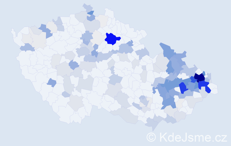Příjmení: 'Paličková', počet výskytů 689 v celé ČR