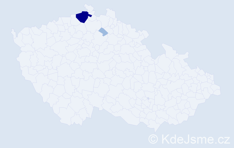 Příjmení: 'Kelešiová', počet výskytů 5 v celé ČR
