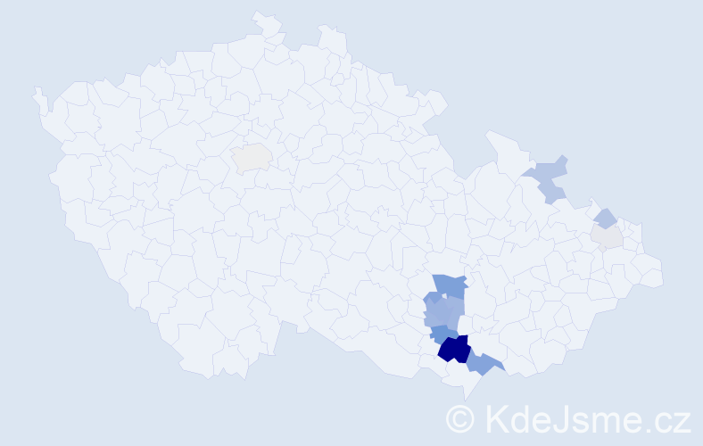 Příjmení: 'Roznos', počet výskytů 30 v celé ČR
