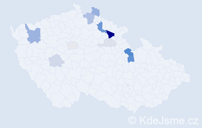 Příjmení: 'Fejksová', počet výskytů 26 v celé ČR