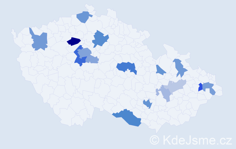 Příjmení: 'Roberts', počet výskytů 49 v celé ČR