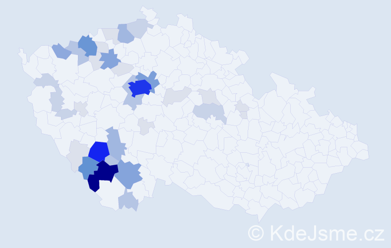 Příjmení: 'Předotová', počet výskytů 144 v celé ČR