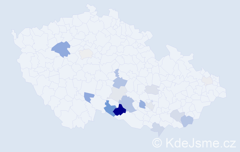 Příjmení: 'Macálka', počet výskytů 46 v celé ČR