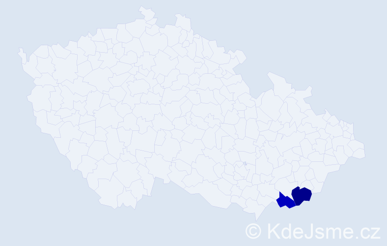 Příjmení: 'Rešiliáno', počet výskytů 5 v celé ČR