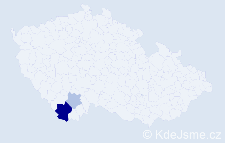 Příjmení: 'Ladáni', počet výskytů 4 v celé ČR