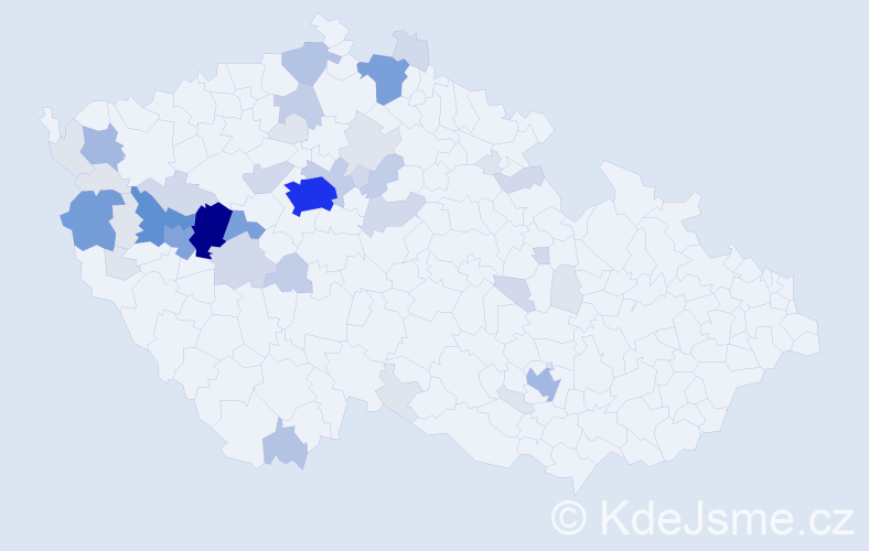 Příjmení: 'Kotva', počet výskytů 161 v celé ČR